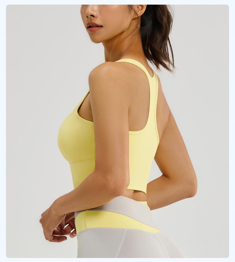 Color Block Sports Bra for Women, High Impact Shockproof & Push Up Fitness Tank Top, Running Yoga Beauty Back Bra