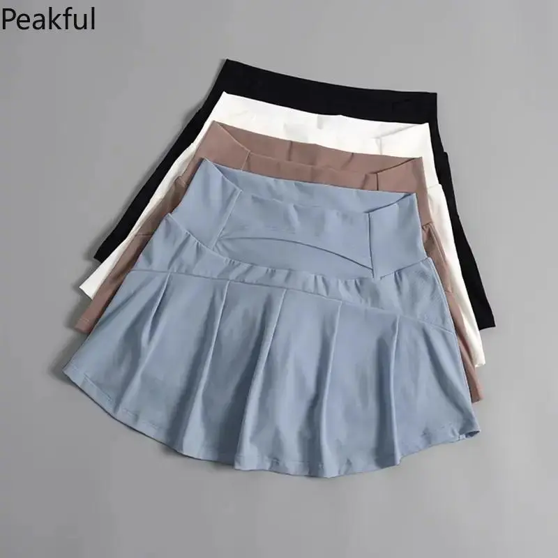 Women's Pleated Golf Skirt with Built-in Shorts, Moisture Wicking Athletic Skort for Tennis, Yoga & Daily Wear, Flattering High Rise Sporty Skirt