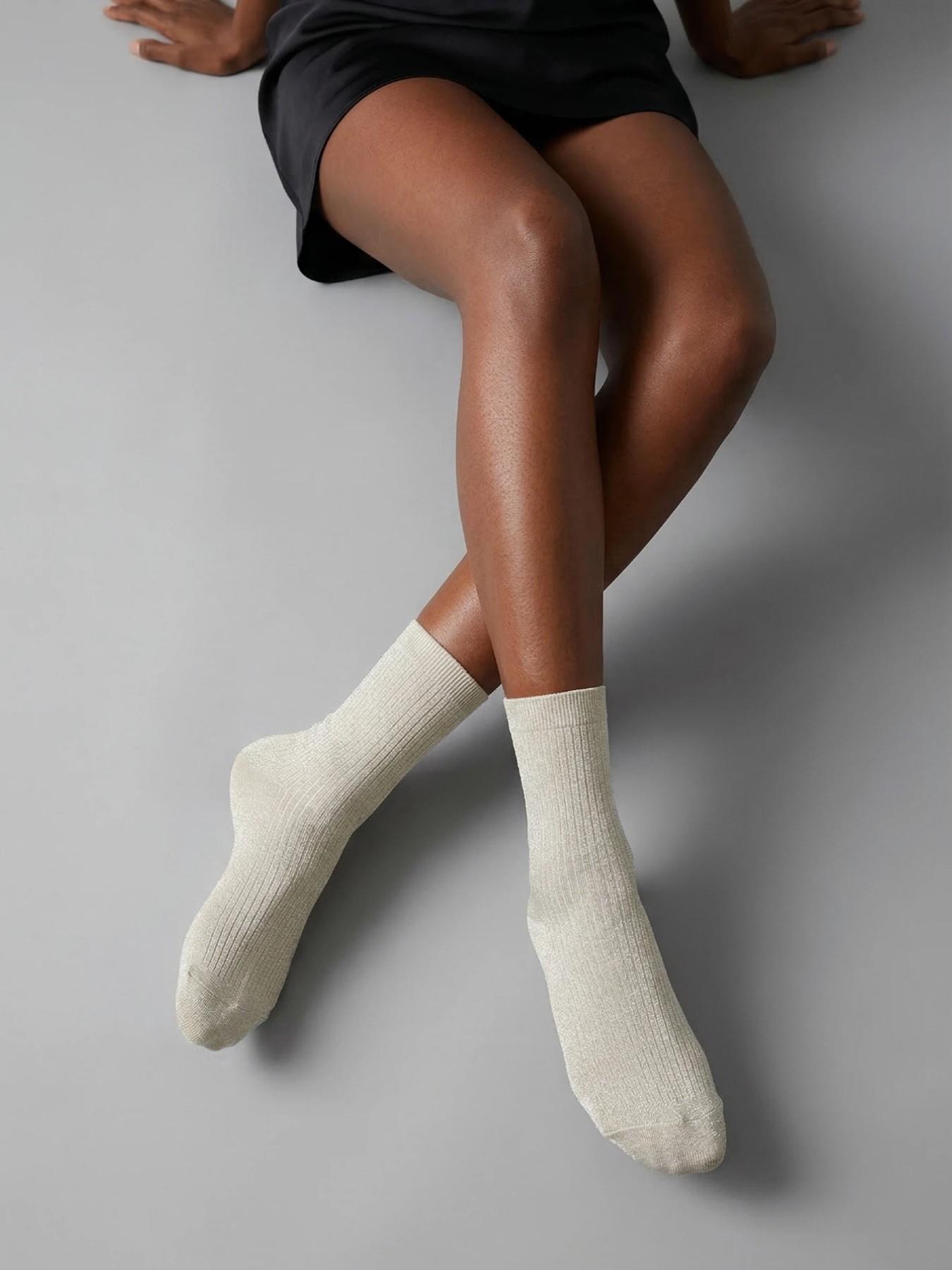 Women's Fashion Mid-Calf Socks, 5 Pairs (random Shipping), Colorful Sparkle Design, All-Season Streetwear Style, Comfortable & Stylish