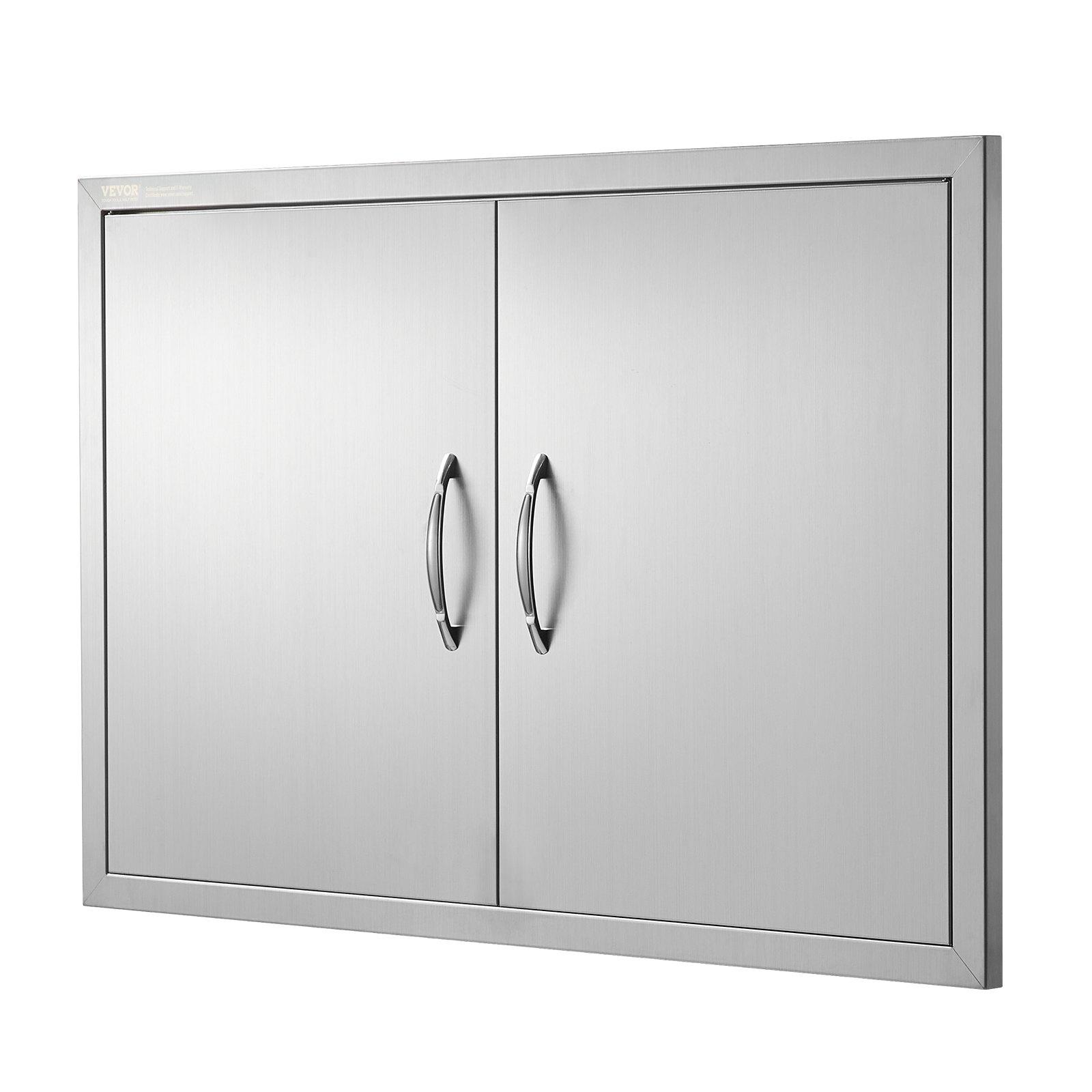【Summerfinds】VEVOR Stainless Steel Double Vertical Wall BBQ Access Door, 35Wx24H in Flush Mount Door with Handles, for BBQ Island, Grilling Station