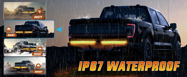 Nilight Truck Tailgate Light Bar 56" Aluminum Frame Triple Row 576 LED Strip with Red Running Brake Lights Amber Sequential Turn Signals White Reverse Lights for Truck, Pickup, SUV  dealsforyoudays