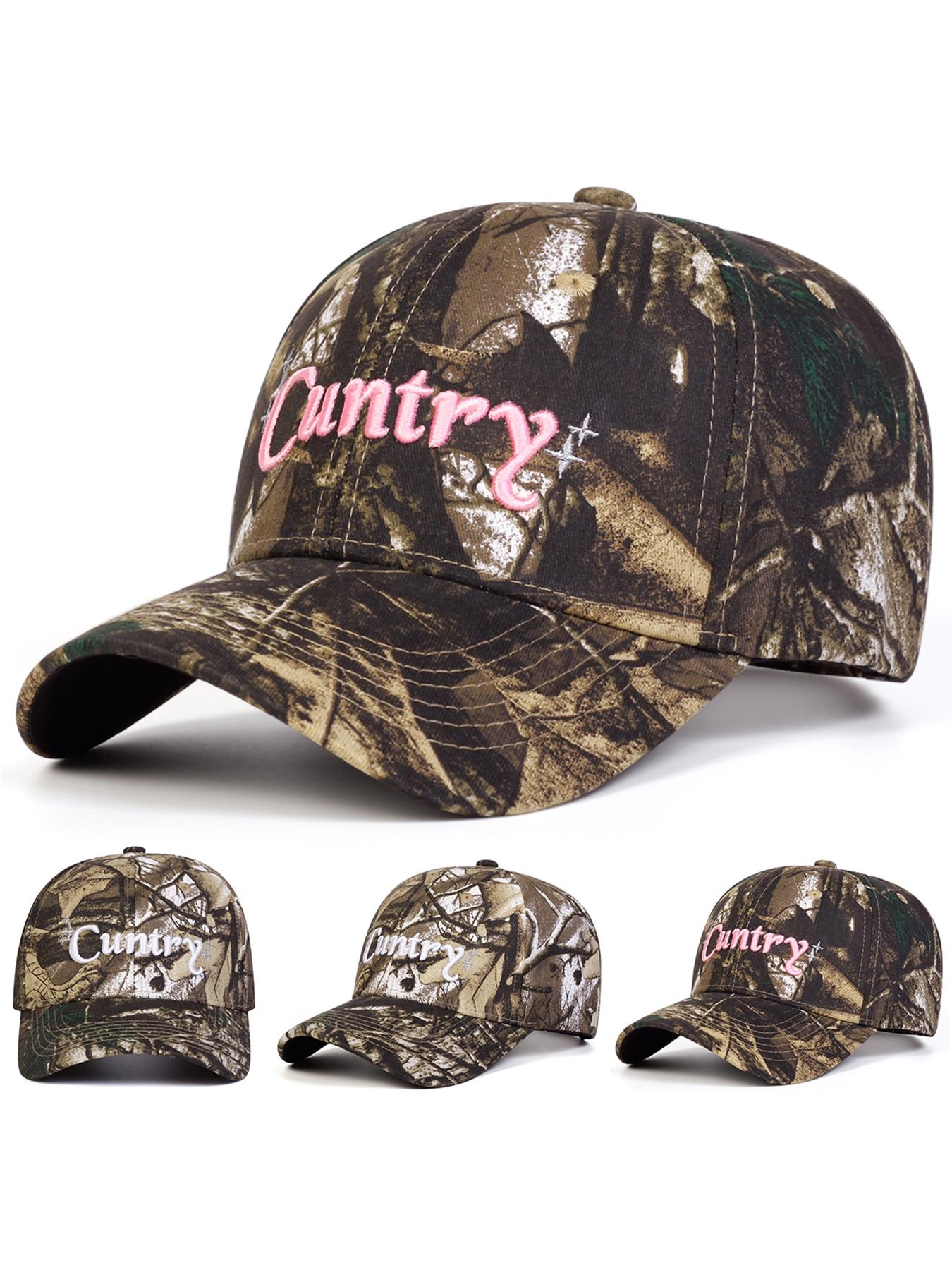 Unisex Camouflage Country Letter Embroidery Baseball Cap, Adjustable Outdoor Sun Protection Hat for Travel Beach Vacation High Quality Hat