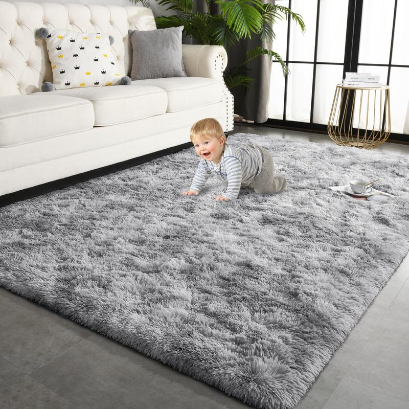 【Deals for You Days】Tie-Dyed Fluffy Shag Rug Area Rugs for Living Room Nursery Dorm Anti-Skid Soft Modern Plush Aesthetic Room Decor Floor Protection