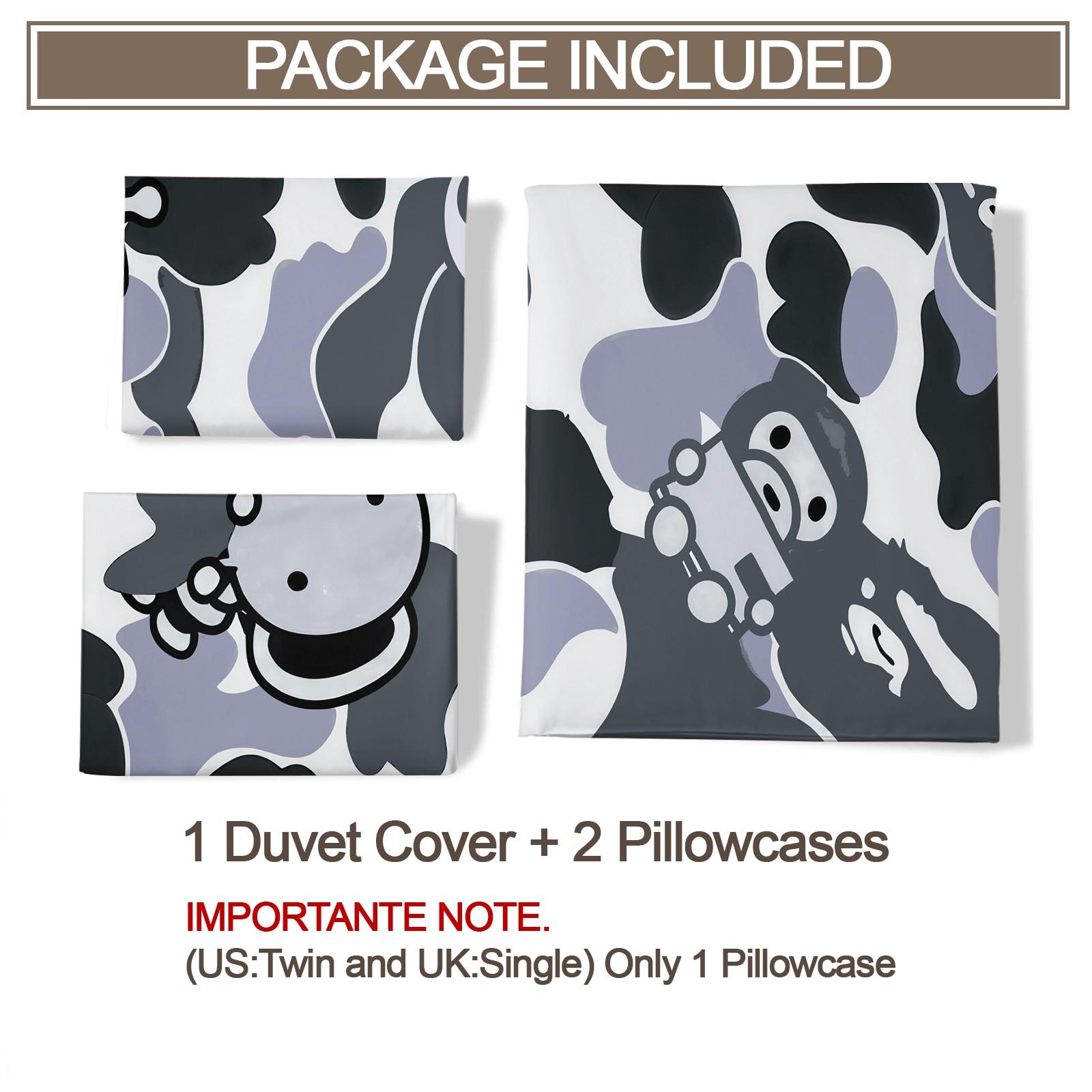 2/3 PCS Cartoon Camouflage Anime Style  Duvet Cover Set, Youthful Personalized Duvet Cover with Zipper, Easy to Remove, Trendy Decor for Bedroom, Housewarming Christmas Birthday Gift for Teens & Toy Collectors, No Filling