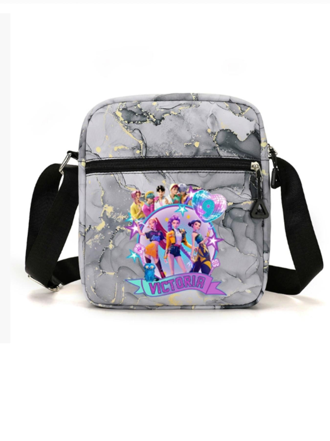 Cute Cartoon Print Crossbody Bag for Boys & Girls, Colorful Small Square Shoulder Bag, Casual Fashion Accessory for All Seasons