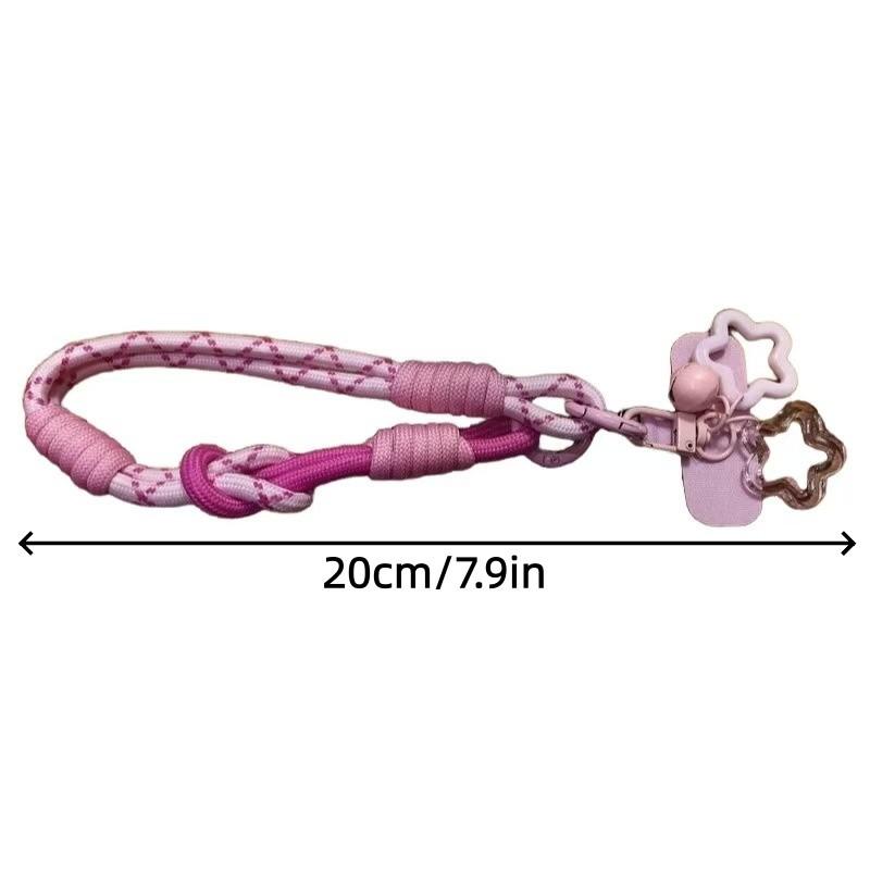 Dopamine Phone Lanyard Short Wrist Strap Anti-Loss Rope + Star Pendant Charm, Unisex Outdoor Hiking Portable Phone Cord, Camera Bag Keychain