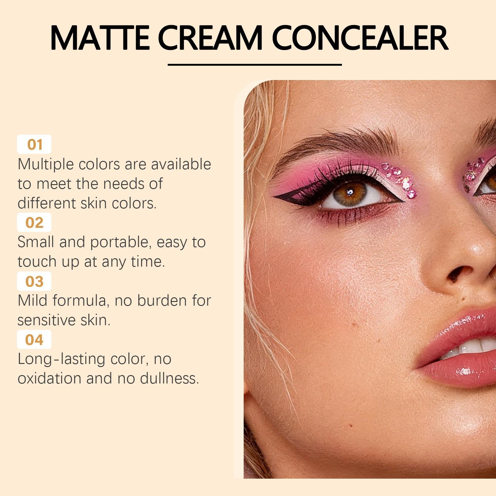 Zephoco Matte Gradient Concealer Cream Hydrating Flawless Coverage, Buildable Matte Finish, Cover Face Spots Acne Scars Freckles Dark Circles, Contouring Palette, Makeup Essential