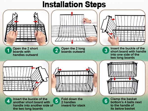 Msercuor  Upgraded Freezer Organizer Bins2/4/6/8 Pack MAX Capacity Stackable Baskets for 5/7 Cu.FT Deep Freezers Rust-Proof Airflow-Friendly Kitchen & Pantry Storage Heavy-Duty Anti-Rust Metal