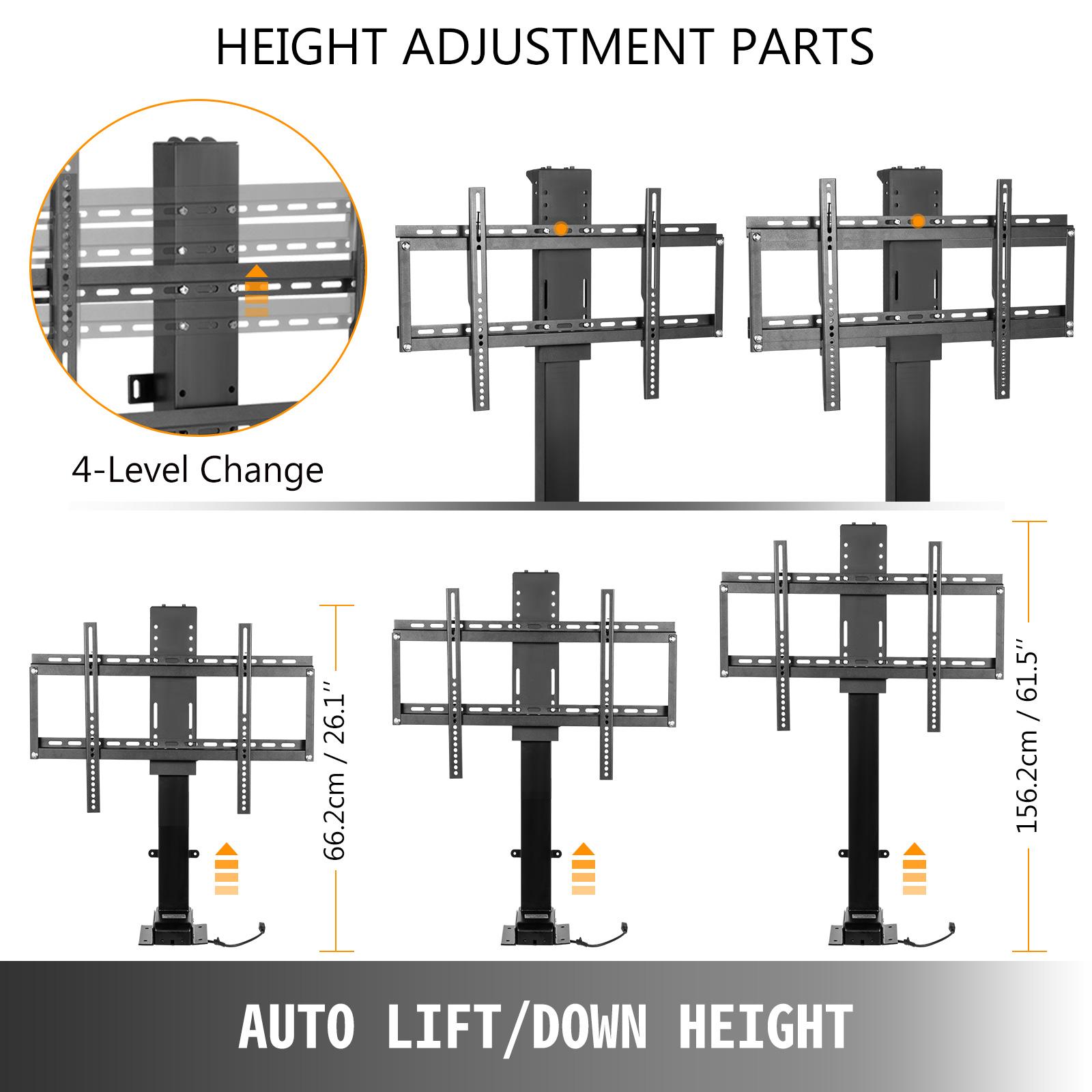 VEVOR Motorized TV Lift Stroke Length 35 Inches Motorized TV Mount Fit for 32-65 Inch TV Lift with Remote Control Height Adjustable 28.7-64.2 Inch, Load Capacity 154 Lbs