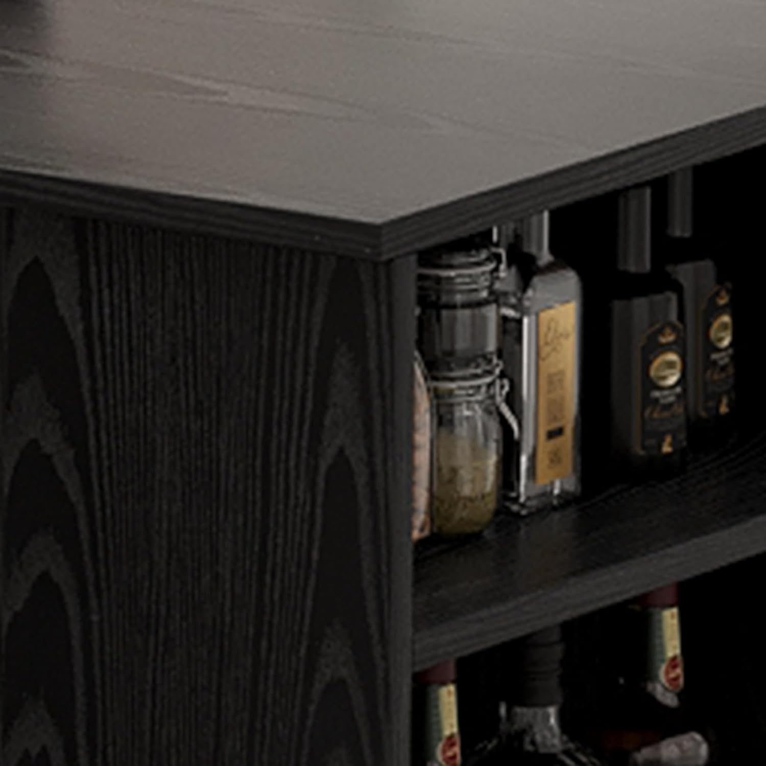 3-Piece Dining Table Set, Counter Height Kitchen Table Set for 2 with 3 Storage Shelves, Expandable Bar Table with 2 Cushioned Chairs for Small Spaces, Apartment 3-Piece Dining Table Set, Counter Height Kitchen Table Set for 2 with 3 Storage Shelves, Expandable Bar Table with 2 Cushioned Chairs for Small Spaces, Apartment