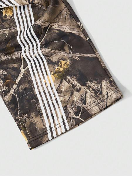 Men's Streetwear Striped Straight Leg Pants Set, Letter Print Design, Casual Hip Hop Style, Vintage American College Fashion