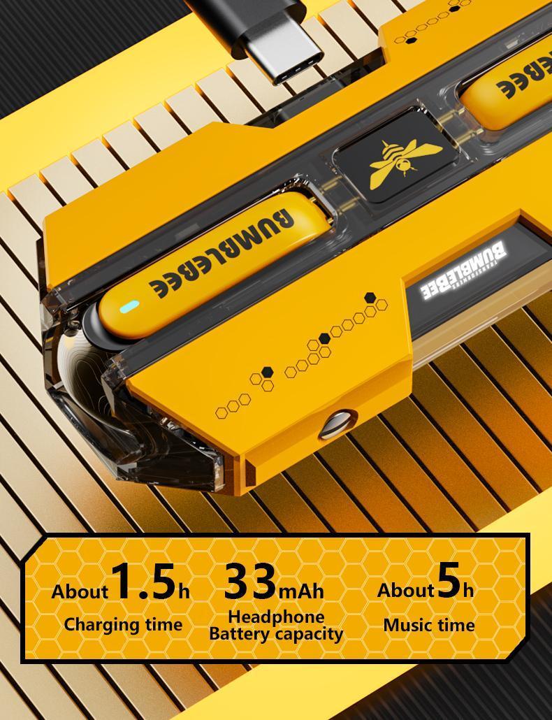 Transformers T01 Bluetooth Headset In-Ear Design Low Latency Headset TWS Wireless HIFI Stereo Headset With Microphone