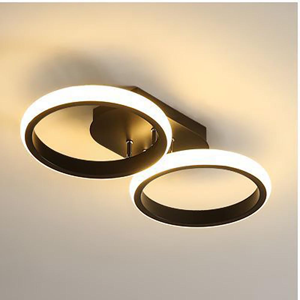 Circular LED Ceiling Light, Hardwired Ceiling Light, Aluminium/Silicone Construction, White/Warm Light Suitable For Bedrooms, Living Rooms, Study Rooms, Kitchens, Indoor Lighting Fixture