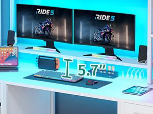 Yitahome Computer Desk with Drawers & Hutch, 59.1" Office Desk with LED Lights & Power Outlets, Gaming Desk with Monitor Stand & Storage Shelves Yitahome Computer Desk with Drawers & Hutch, 59.1" Office Desk with LED Lights & Power Outlets, Gaming Desk with Monitor Stand & Storage Shelves