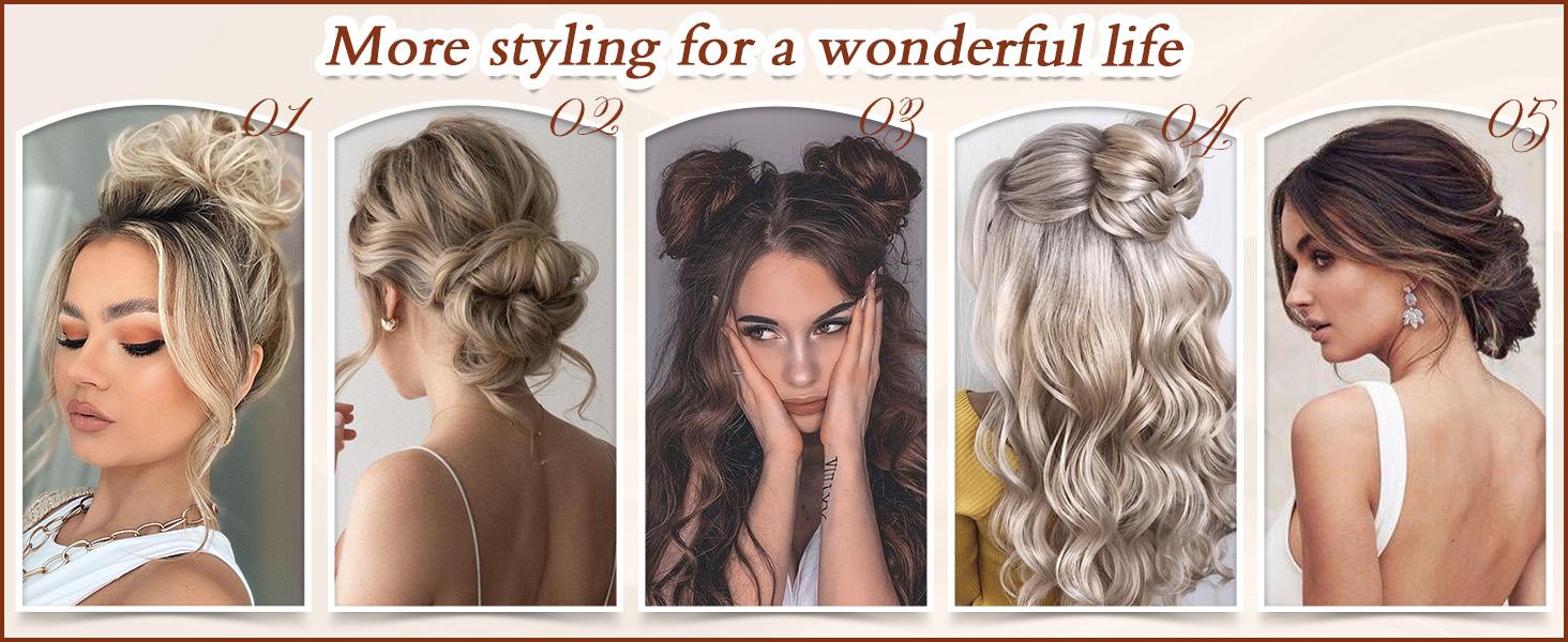 SOFEIYAN Claw Clip Messy Bun Hair Piece Wavy Curly Hair Bun Clip in Claw Chignon Ponytail Hairpieces Synthetic Tousled Updo Hair Extensions Scrunchie Hairpiece for Women