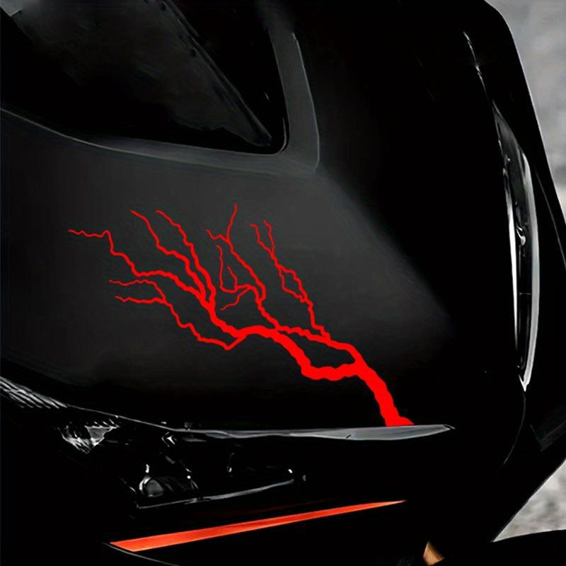Creative Lightning Pattern Motorcycle Motorbike Fuel Tank Side Panel Stickers Sticker Decals, Covering Scratches, Suitable for Universal Waterproof and Sun Resistant Decorative Accessories on The Exterior of Vehicles, with Multiple Colors To Choose From