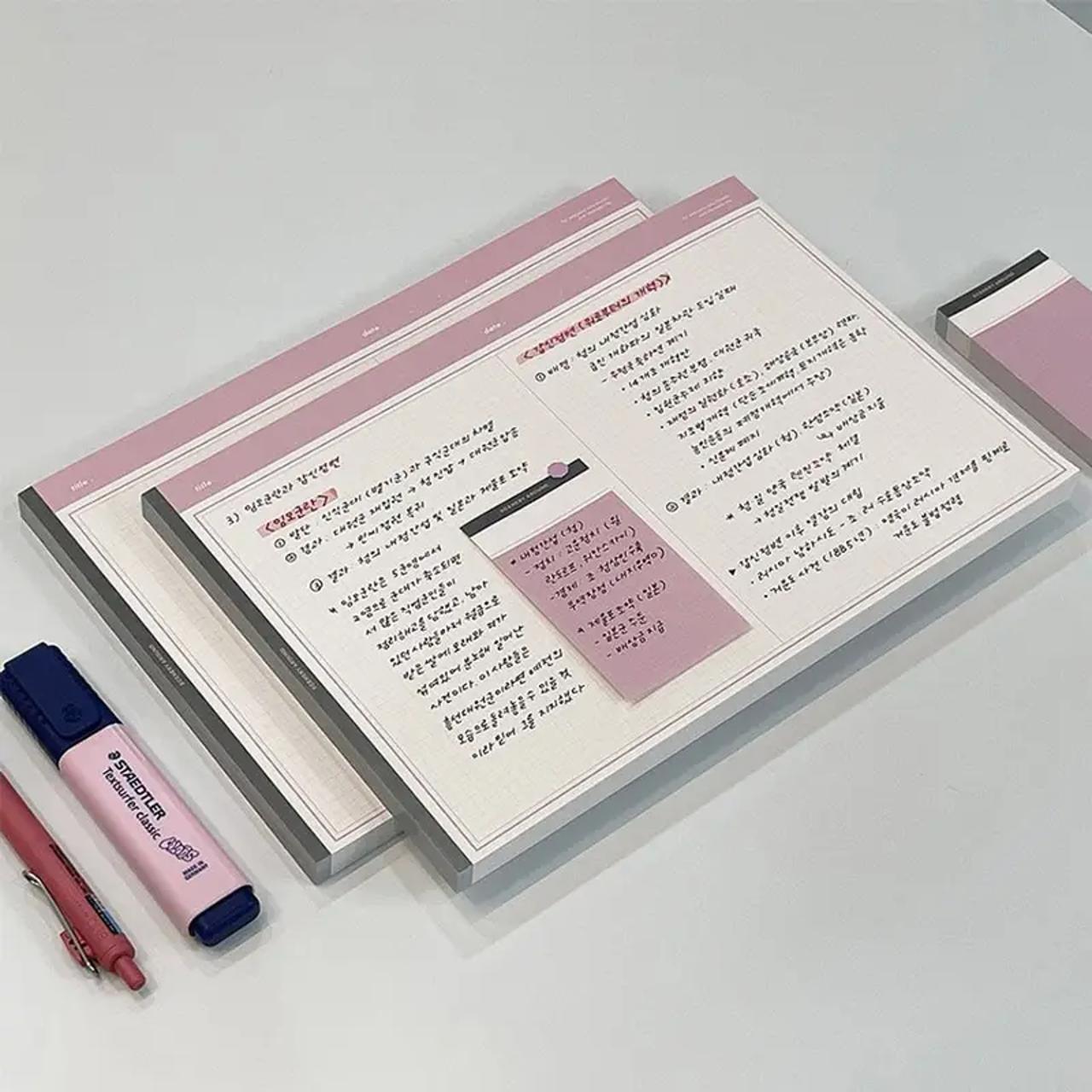 B5 Notebook Set with Lined & Grid Pads – 30 Sheets Each, Tearable Pages, Minimalist Aesthetic, Studygram Stationery, TikTok Study Essentials – Perfect for Students, Office Notes, School & Work Planning