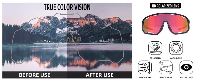 ROCKBROS Polarized Sunglasses for Men Women UV Protection Cycling Sunglasses Sport Glasses 3 Lenses