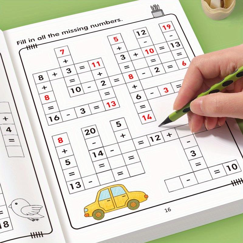 32-Page Math Workbook For Ages 7-10, Including, Number Lines, Crossword Puzzles, And Addition/Subtraction Multiplication Tables | Daily Arithmetic Practice For Grades 1-3, With Exercises And Practice Content, Learning Materials