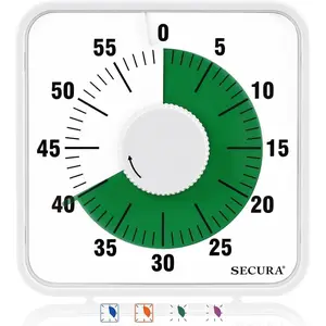 7.5 Inch Visual Timer, 60 Minute Oversize Visual Countdown Timer for Kids and Adults, Durable Mechanical Time Management Tool (Green)