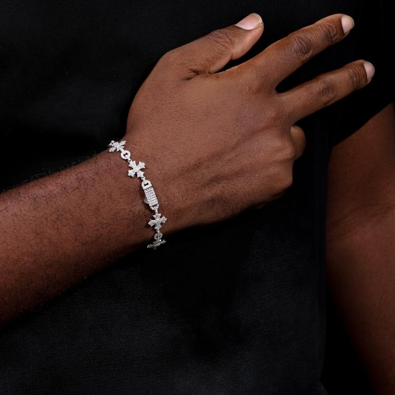 【#BS9250104】  Sparkling Chain Bracelet 100% 925 Sterling Silver Jewelry