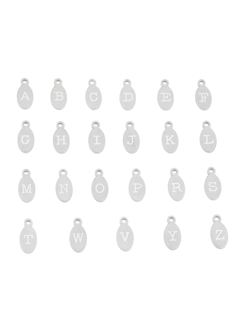 Simple Letter Pendant Necklace for Women, Necklace Initial, Round Charm Stainless Steel Jewelry for Party, Daily Clothing Decor, Trendy All-match & Exquisite Jewelry for Birthday Gift