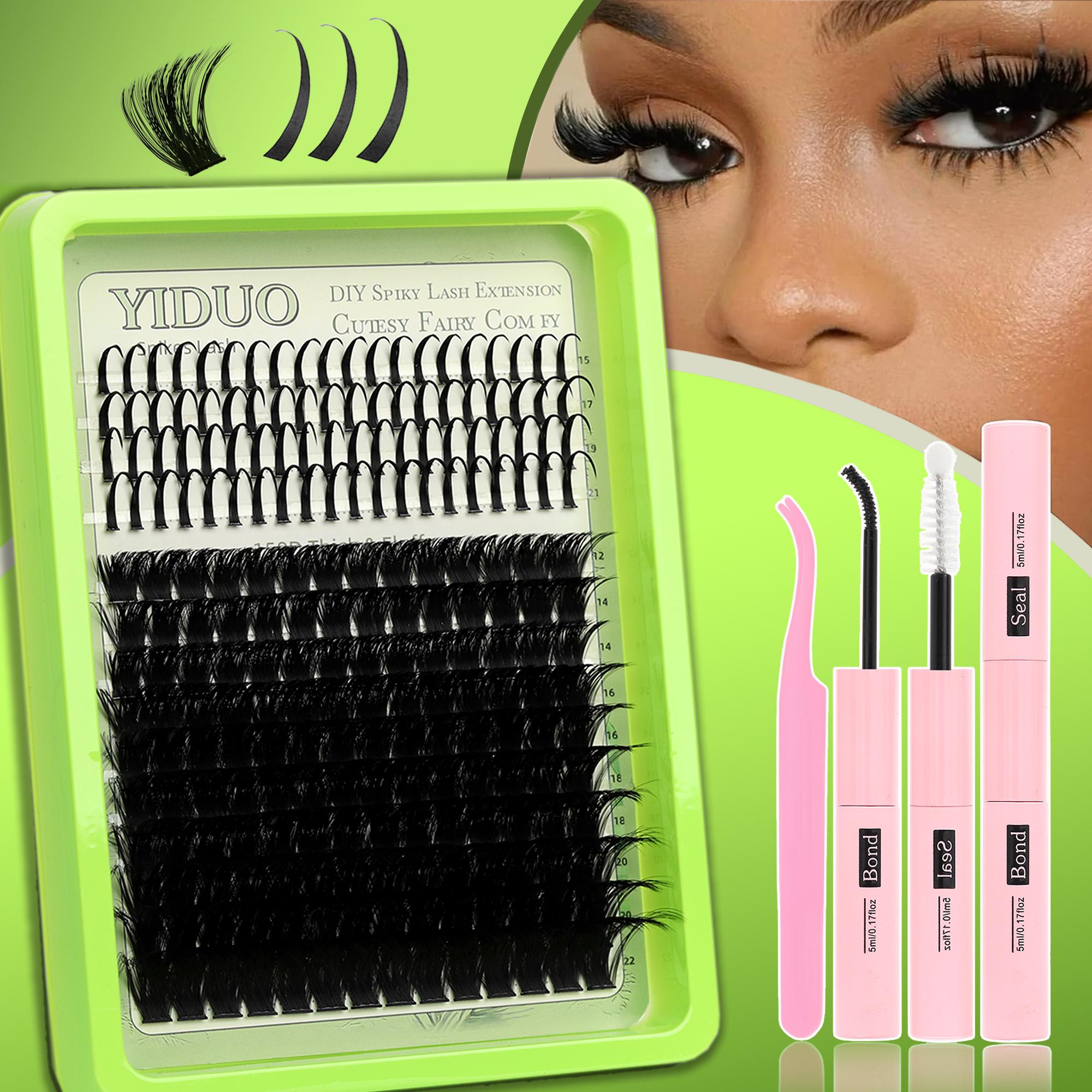 Curl Wispy Individual False Eyelash with Lash & Tweezers Kit, Natural Self Grafting Diy Segmented Eyelash, Makeup, Diy Eyelash Extensions