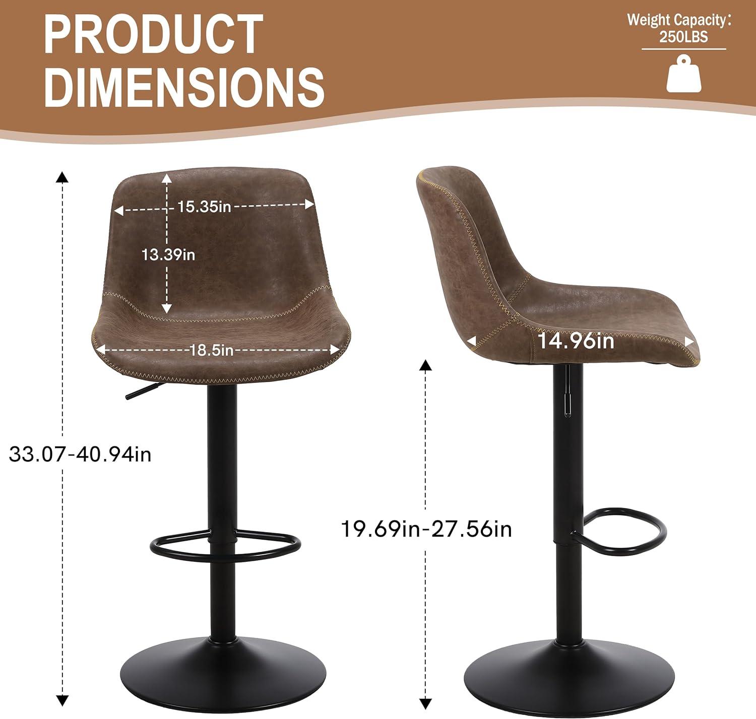 Flysky Counter Height Swivel Barstools Dining Chairs Adjustable Modern Bar Chairs, Tall Armless PU Leather Kitchen Island Stool Flysky Counter Height Swivel Barstools Dining Chairs Adjustable Modern Bar Chairs, Tall Armless PU Leather Kitchen Island Stool