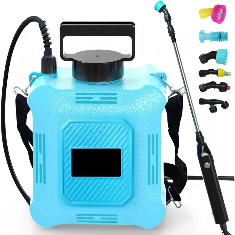 Electric backpack sprayer with adjustable multi-nozzle heads, suitable for weeding and watering (battery included)