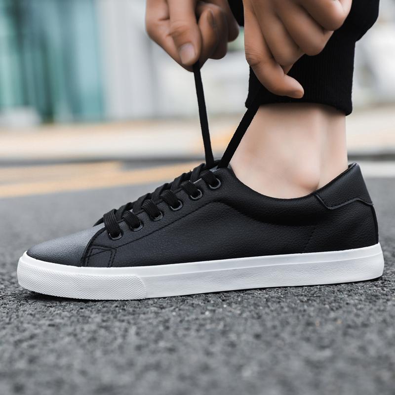 Men's Classic Sneakers, Comfortable Lace-Up Casual Shoes, Sporty Simple Style, Versatile Fashion, Black & White Options Available