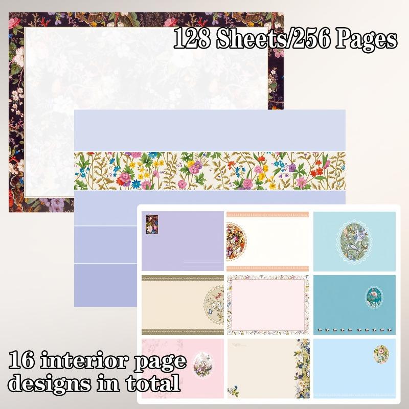 1, A5, 256 pages, Vintage Floral Hard Cover Notebook, Colorful Inside Pages, Laser Engraved Hard Cover Diary, Scrapbooking, Drawing and Diary, School Office Supplies, Gift Ideas for Women, Hardcover Sketchbook, Hardcover Journal