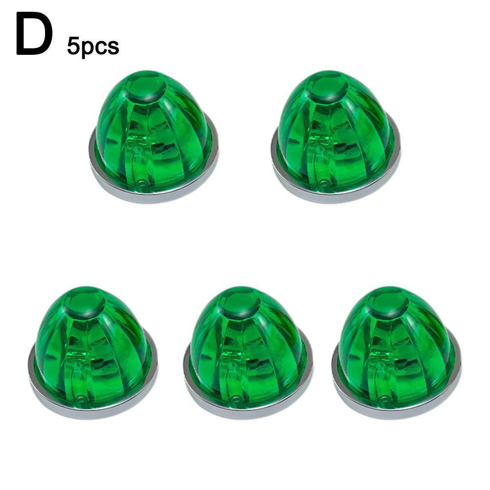 5Pcs Amber Watermelon LED Strobe+Constant Marker Lights Dual Function Watermelon-Shaped Side Marker Clearance Tail Top Cap Roof