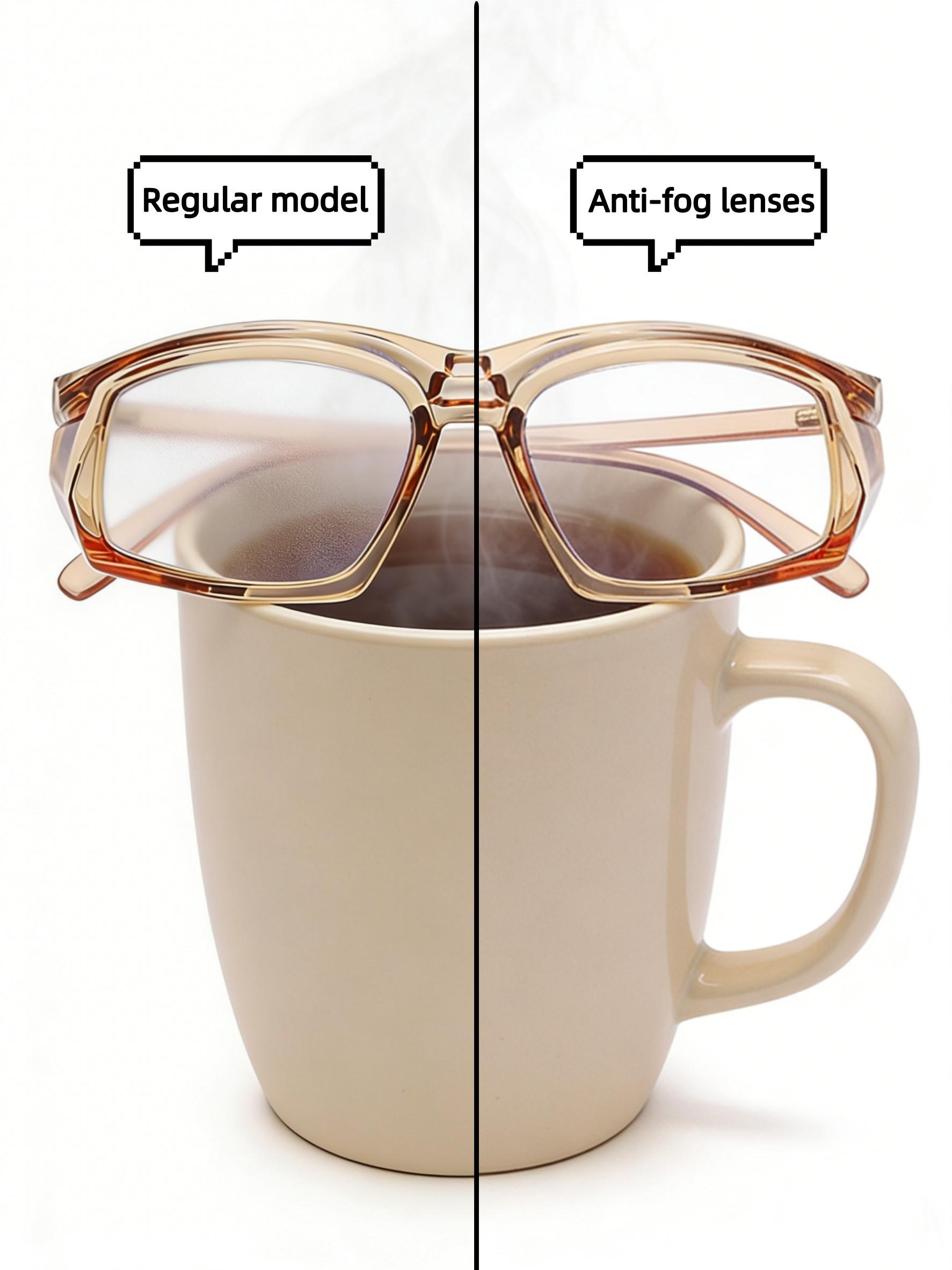 【1PC】Protective Square Frame Anti-Fog HD Eyewear, Alternative to Regular Glasses for Lab, Clinical & Outdoor Eye Protection