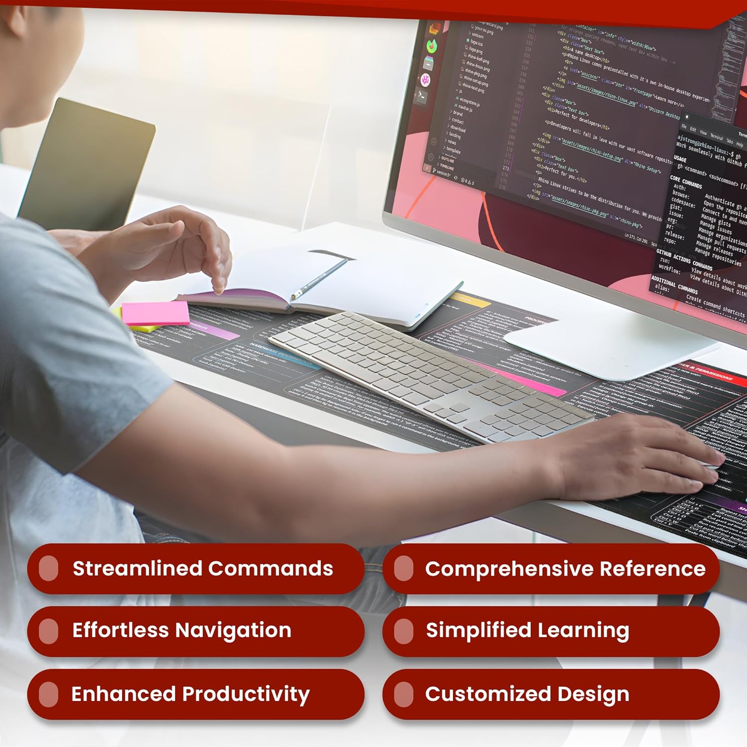 Linux Commands Pad | Shortcuts Cheat Sheet to Kali/Red/Hat/Ubuntu/OpenSUSE/Arch/Debian/Unix | Extended Large Cheat Sheet Desk Pad | 35.5" x 15.7" | Programmer Gifts Linux Commands Pad | Shortcuts Cheat Sheet to Kali/Red/Hat/Ubuntu/OpenSUSE/Arch/Debian/Unix | Extended Large Cheat Sheet Desk Pad | 35.5" x 15.7" | Programmer Gifts