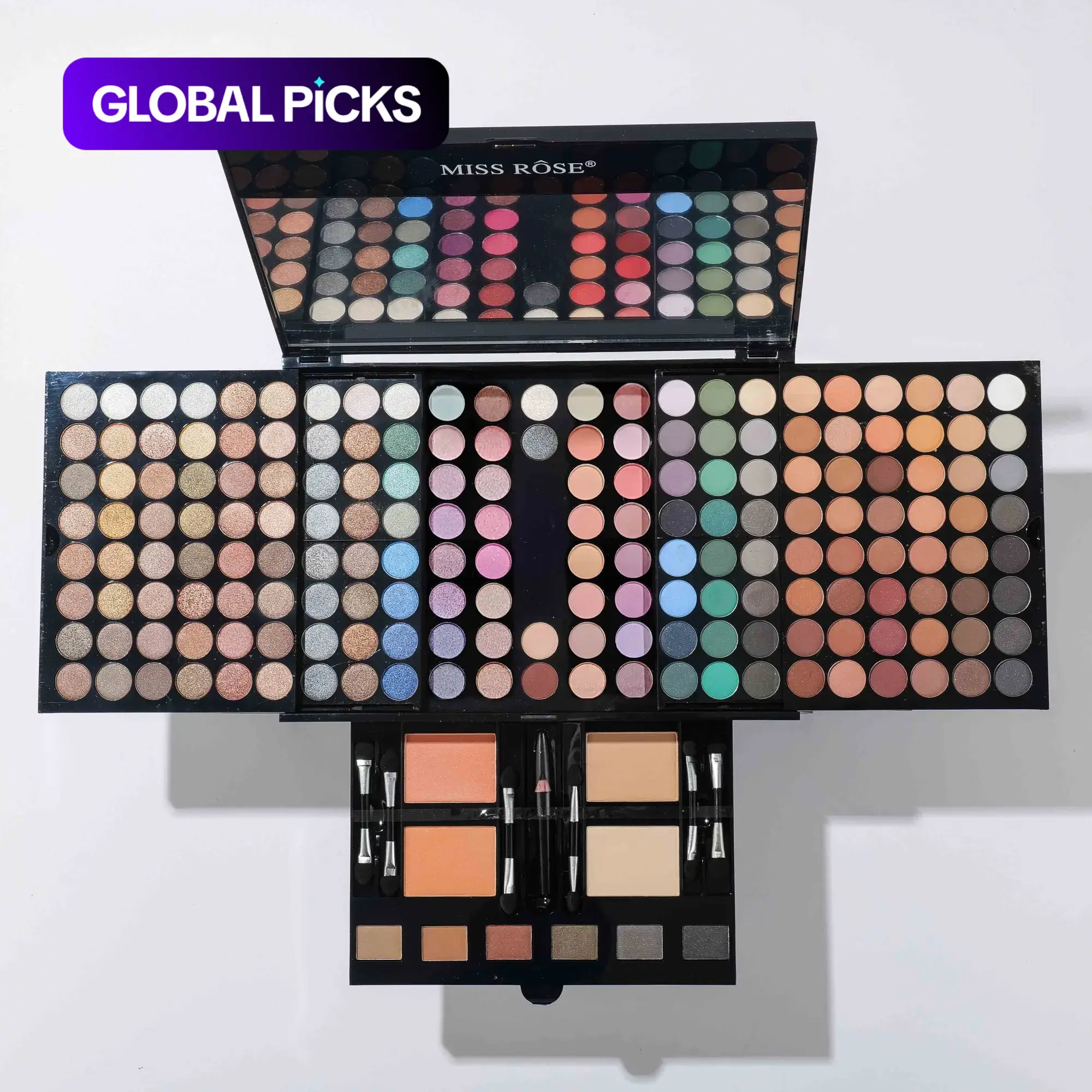 【Black Friday】180-Color Portable All-in-One Makeup Palette with Mirror and Applicators, Eyeshadow, Blush, Highlighter, Eyebrow Powder and Eyeline, Beauty Set for Women #GLOBAL PICKS