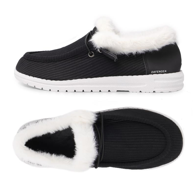 Winter Flat Boots Warm Durable Shoes Casual Fashion Lining Ankle Snow Boots Loafer Flats Thick Plush Shoes for Women.The shoes run large，please one size down