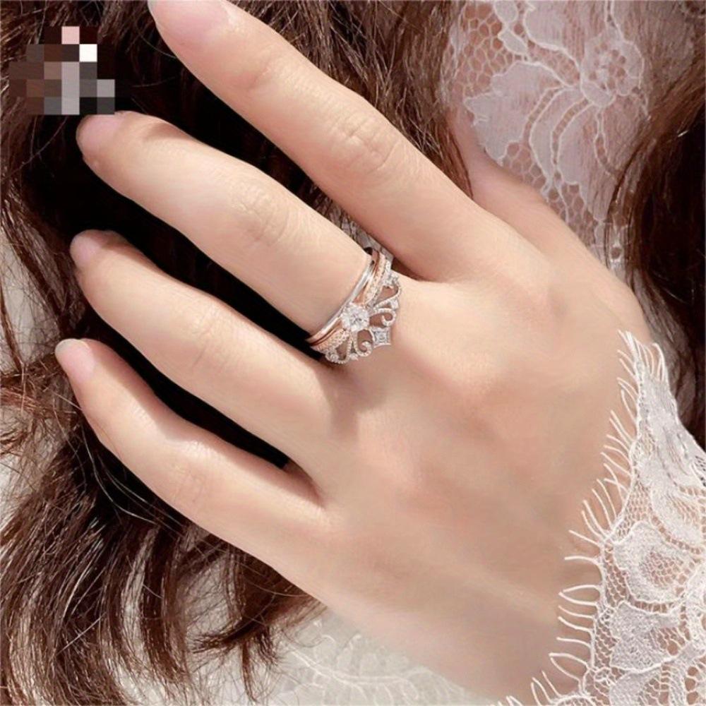 New Arrival Luxury Micro Pave Zirconia Stackable Rings Set for Women Elegant Wedding Band Trio