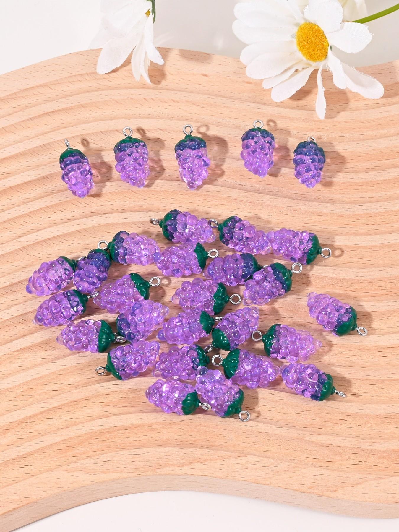 30 Cute Grape Charms for DIY Jewelry Making, Perfect for Earrings, Necklaces, Bracelets, Keychains, Daily Accessories