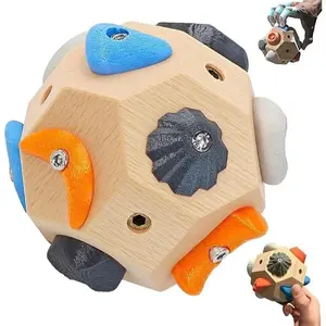Portable Handcrafted Mini Boulder Wall Finger Trainer Climbing Cube - Detachable Holds for Custom Routes, Stress Relief Fidget Toy for Climbers, Office DIY Bag Accessory