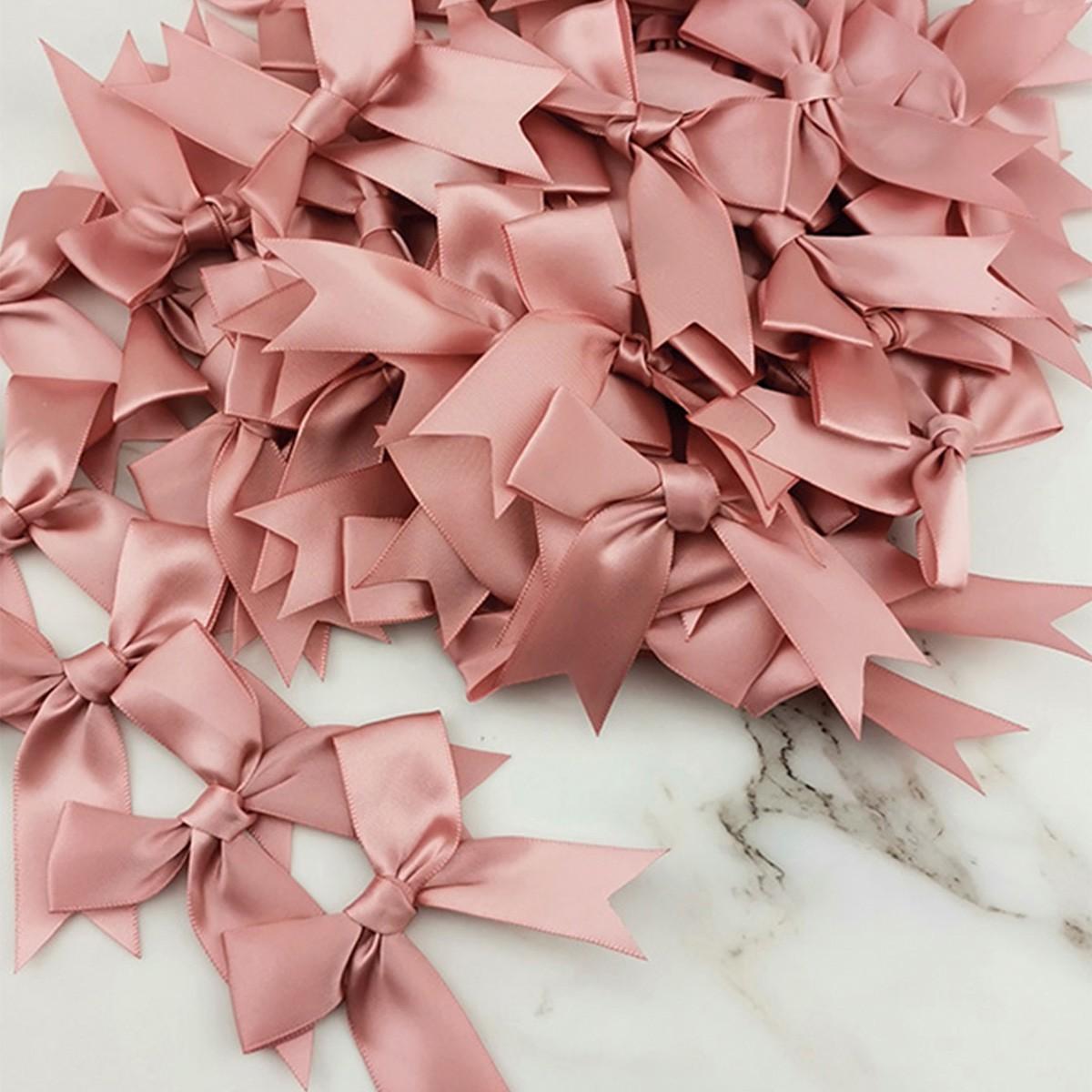 50pcs Christmas Tree Ribbon Bow, 8.5x8.5cm, 2.5cm Width, Holiday Decor, Floral Wreath & Gift Wrapping, Durable Material
