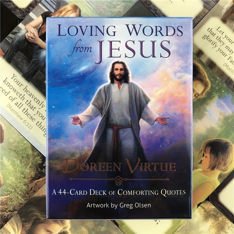 44pcs Loving Words From Jesus Oracle Cards, Tarot Card Divination, Tarot Card Decks, Fate Entertainment, Table Board Deck Games, Family Party Gift, Christmas Gifts