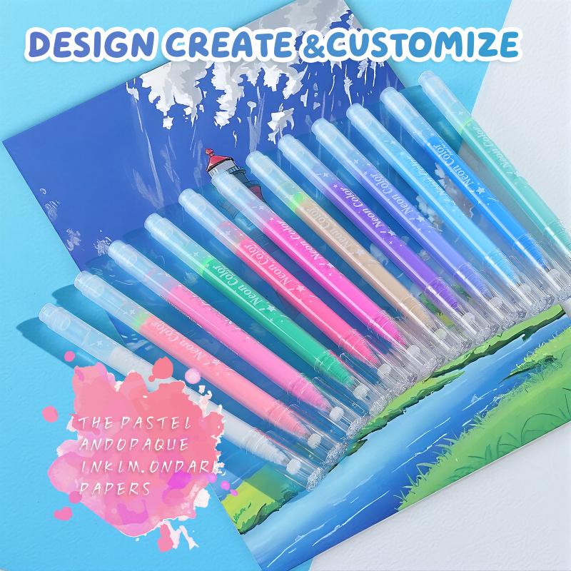 SiiMiiy Multicolor Acrylic Gel Pens, 1.0 mm Fine Point Assorted Colors Acrylic Paint Pens, Acrylic Painting Pen, Drawing Gel Pen for Coloring, Note Taking, Journaling Crafts Art Supplies, No Bleeding