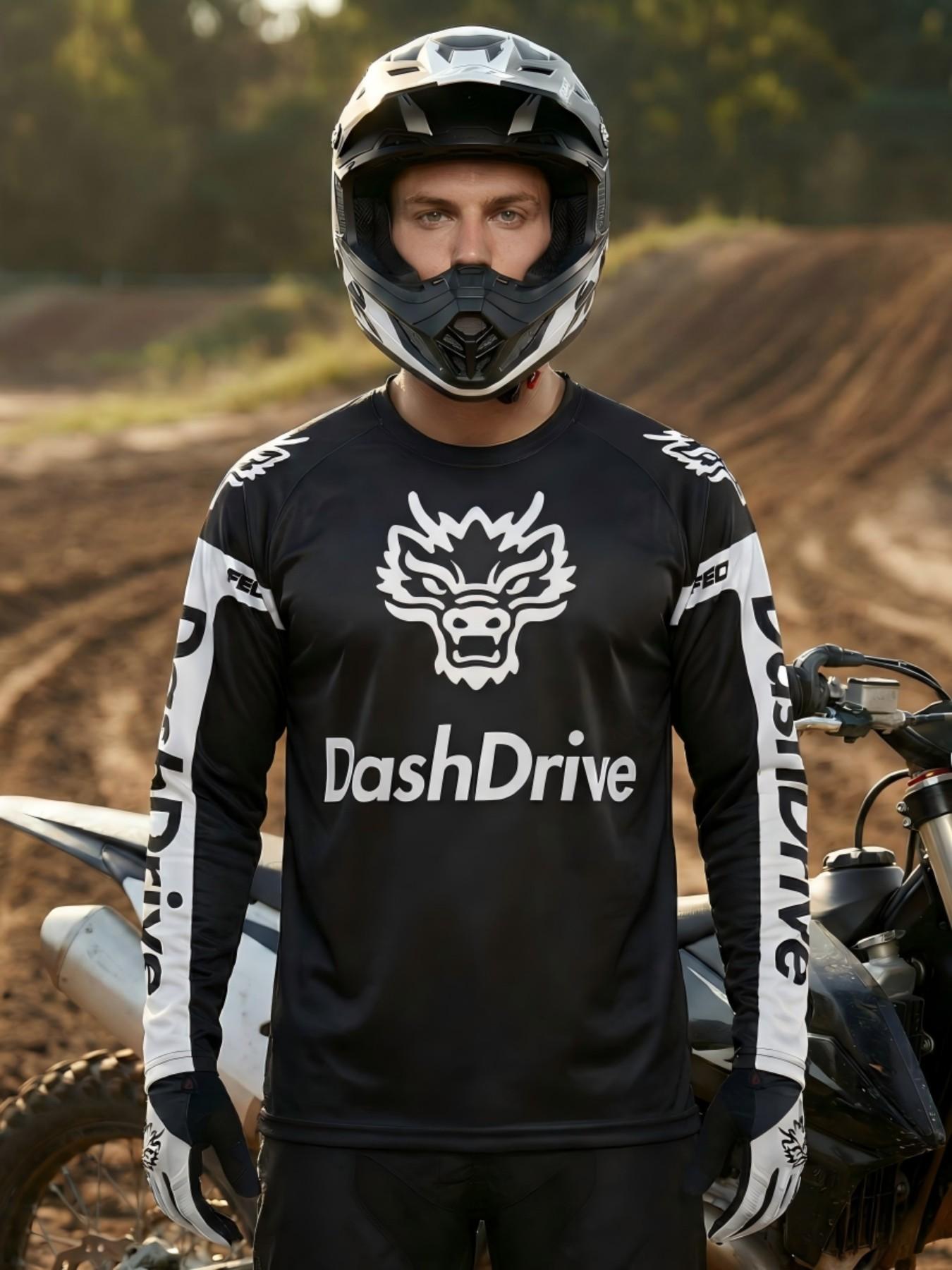 Men's Long Sleeve Downhill Jersey, Breathable Quick-Dry Mountain Bike & Motocross Cycling Top, Ideal for Outdoor Sports