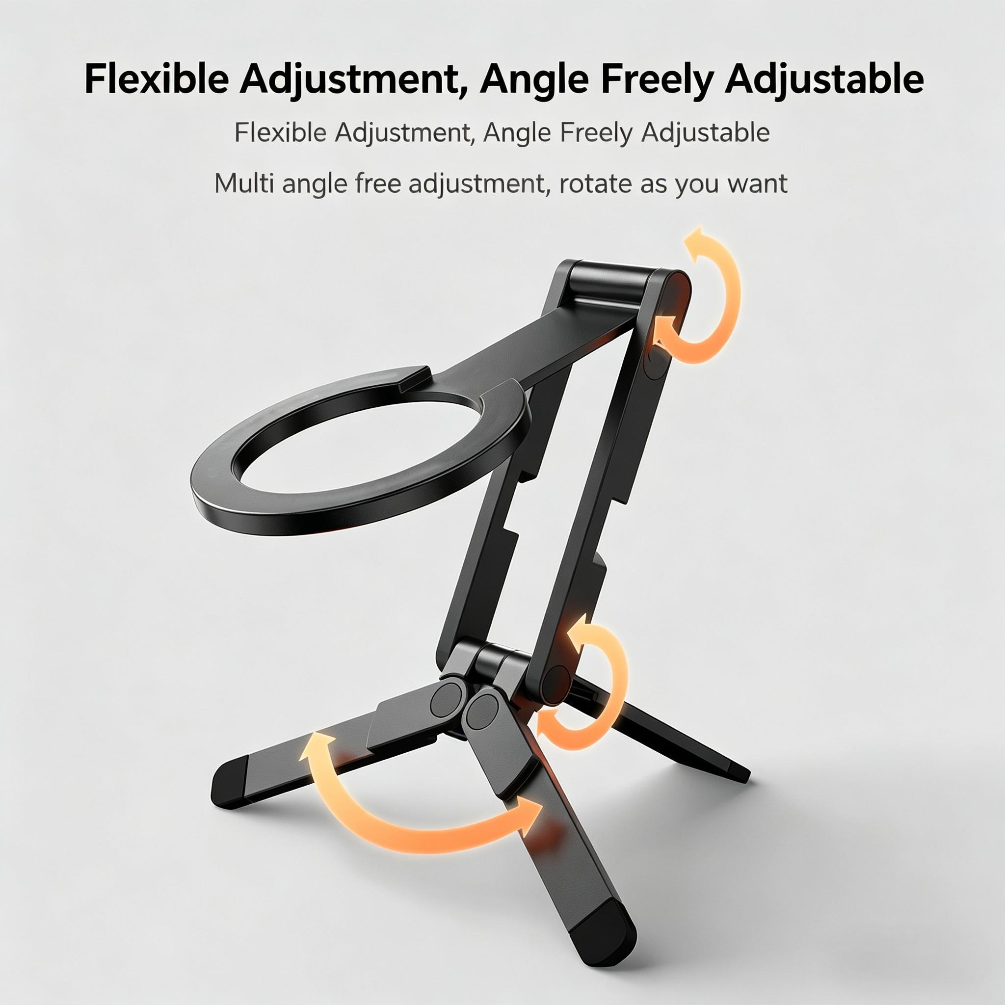 Pocket Magnetic Phone Tripod, Portable Photography Stand for iPhone, Magsafe Desktop Support, Android Universal Handheld Selfie Stick