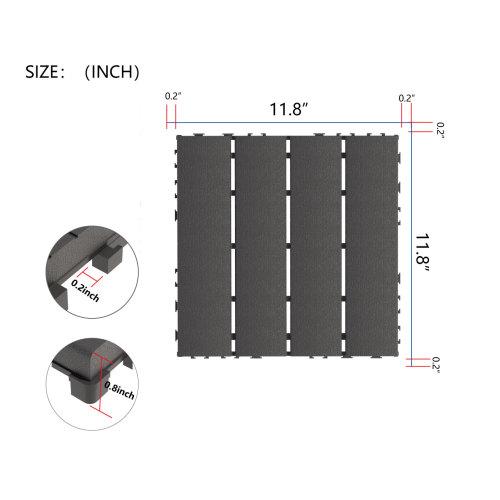 Plastic Interlocking Deck Tiles,44 Pack Patio Deck Tiles,12"x12" Square Waterproof Outdoor All Weather Use, Patio Decking Tiles