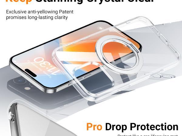 Temdan Designed for iPhone 16 Pro/16 Pro Max Case, 360°Rotatable Ring Stand Case Accessories Cover Protector Protection Protective Casing Cellphone