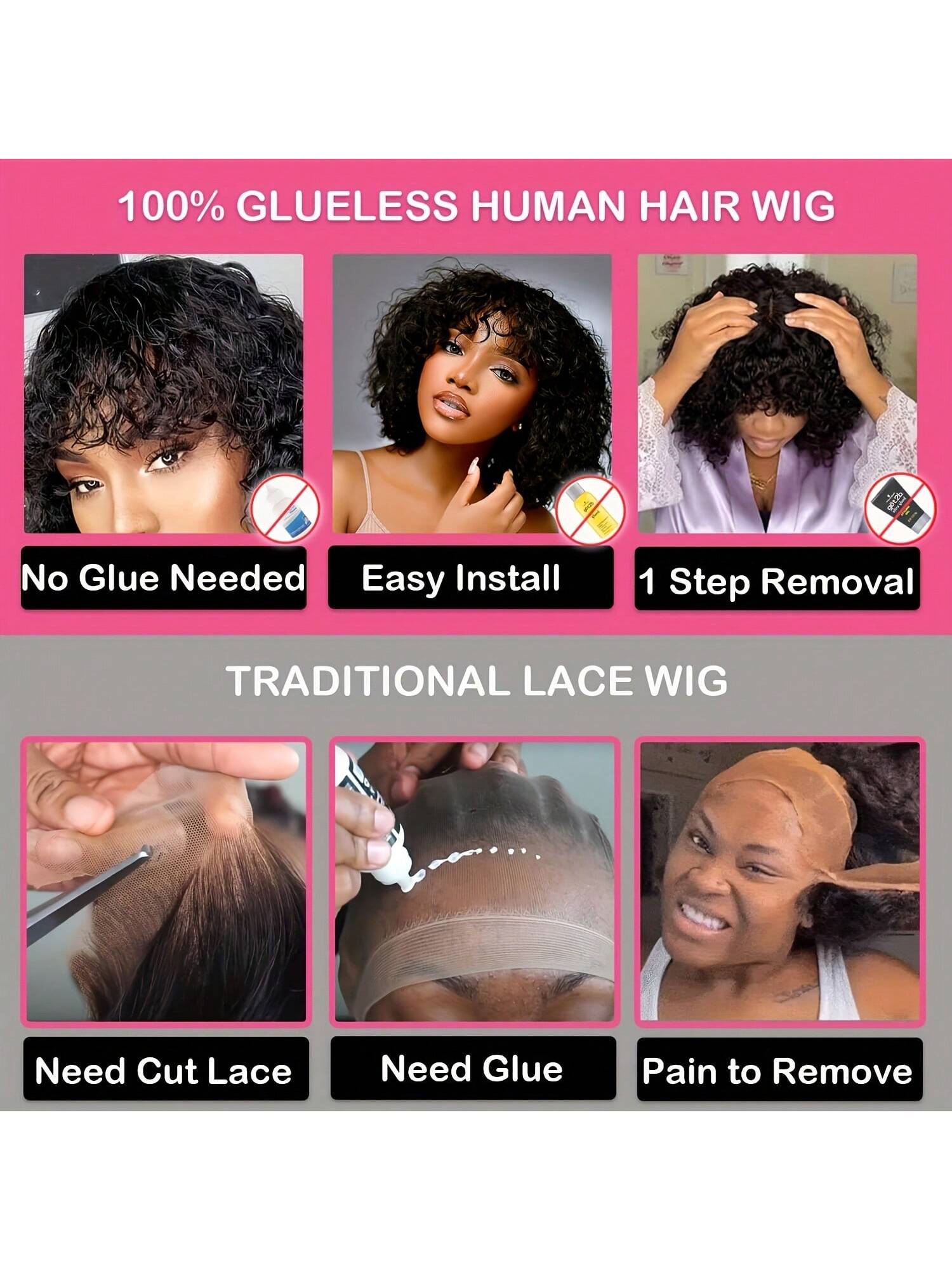 2x1 Transparent Lace Human Hair Bob Wig With Bangs Kinky Curly Glueless Wigs for Women Ready To Wear 180% Density Upgraded Realistic Scalp Short Curly Bob Wigs With Bangs Human Hair Natural Color for Daily Wear ,Parties ,Festival