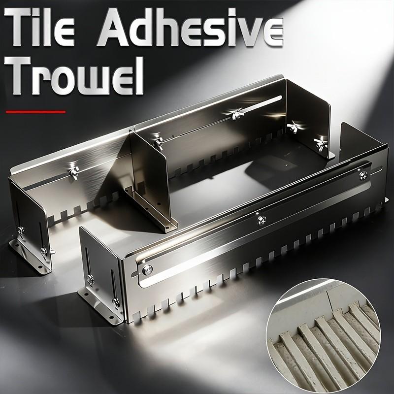 600/800 Type Straight Slot Grout Scraper, Tile Laying Tool, Adjustable 300-600mm, 12mm Square Tooth Spatula, Thick Stainless Steel