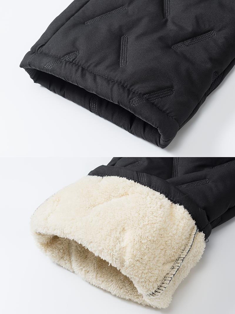 Men's Soft Comfortable Pants, Polyester Fleece Fabric, Zipper Details, Pockets and Waistband, Windproof Warm Outdoor Long Pants, Casual Outdoor Trouser