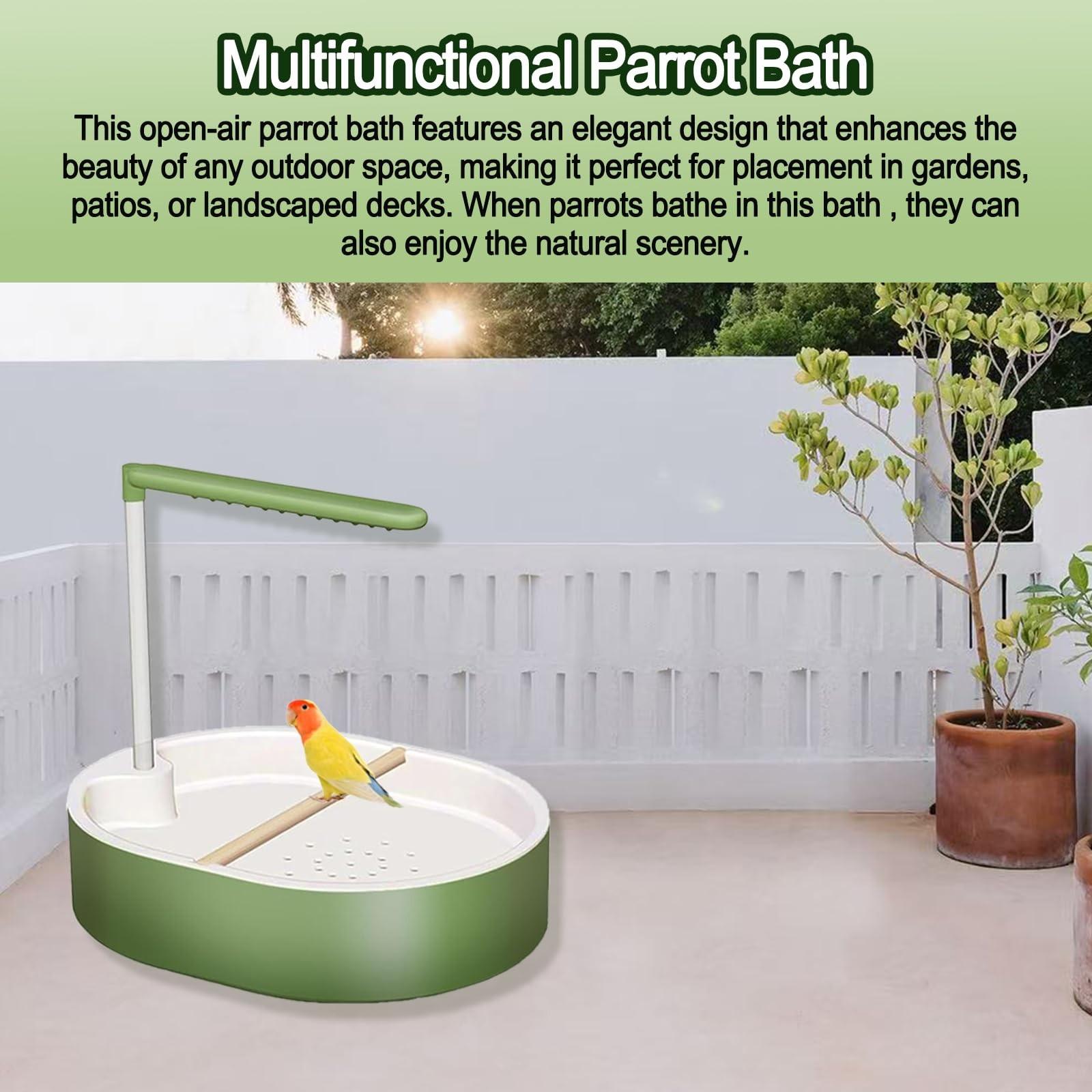 Parrot Shower, Automatic Parakeet Bird Bath with Pump, Large Bird Shower Fountain, Bird Bath for Parakeets for Pet Birds, Conure, Cockatoo, Budgie, Lovebird, Finches, Grooming, Bird Supplies